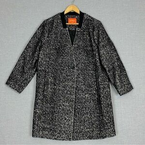 Joe Fresh Jacket Wool Blend Sz 1X Raw Edges Single Button V-Neck